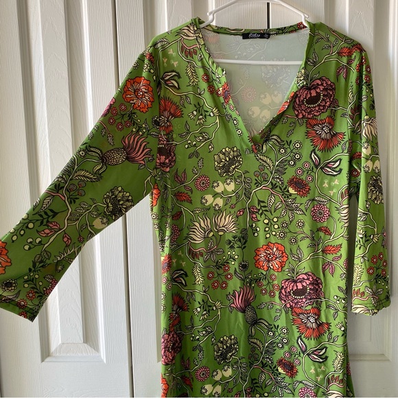 Retro Green Floral Dress - Picture 2 of 5